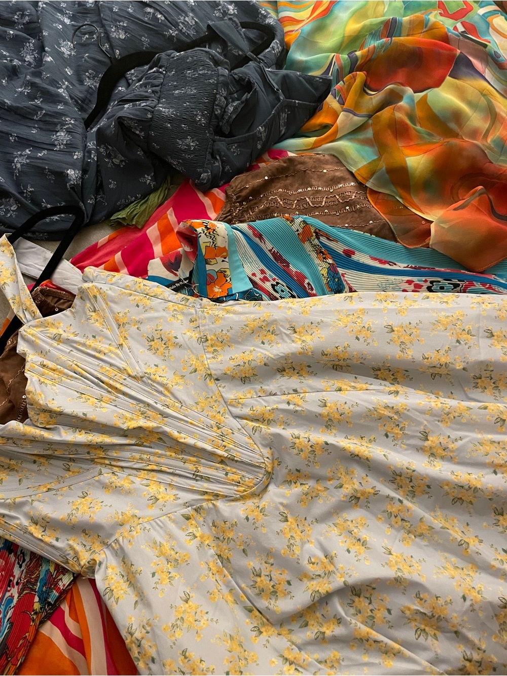 House of CB NET Light Blue and Yellow Floral Midi Dress - Picture 10 of 10